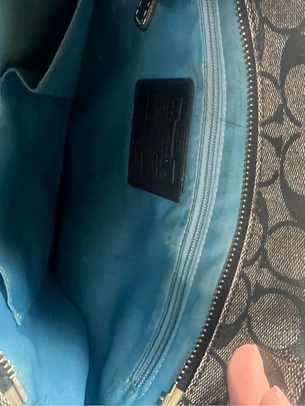 Coach Black & White Signature Stripe Tote - Picture 14 of 17